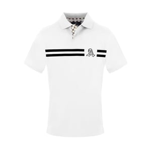 Men's Aquascutum Collared Neck Short Sleeve Polo Shirt in  White
