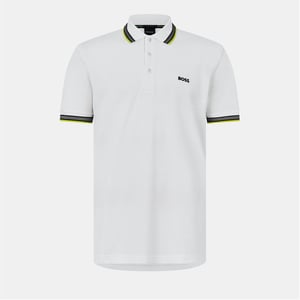 Men's Boss Hbg Paddy Polo Shirt With Contrast Tipping in White/Green 112