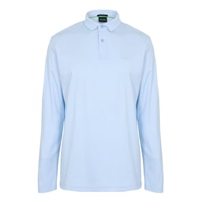 Men's Boss Pirol Long Sleeve Polo Shirt, Timeless Design in Open Blue