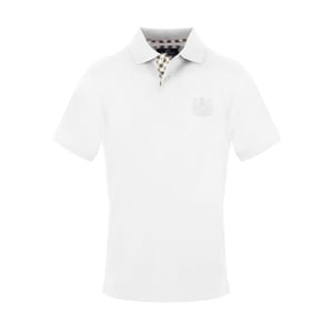 Men's Aquascutum Collared Neck Short Sleeve Polo Shirt in  White