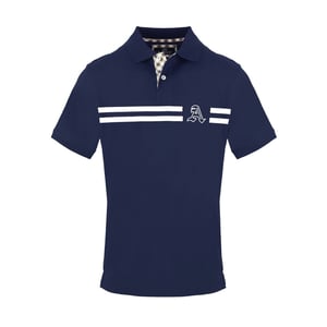 Men's Aquascutum Collared Neck Short Sleeve Polo Shirt in Navy