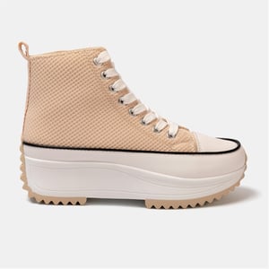 Women's Firetrap Platform Hi Top Ladies Trainers in Beige
