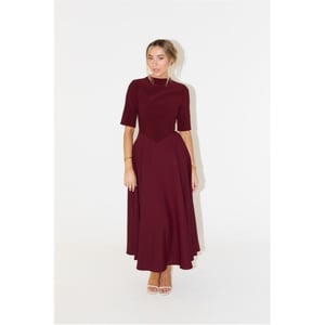 Women's Odd Muse The Ultimate Muse Half Length Sleeve Midi Dress in Bordeaux