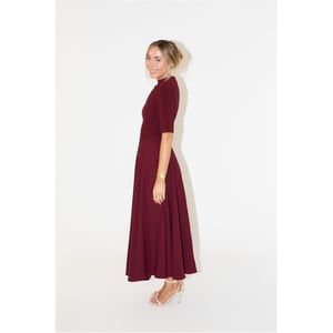 Women's Odd Muse The Ultimate Muse Half Length Sleeve Midi Dress in Bordeaux