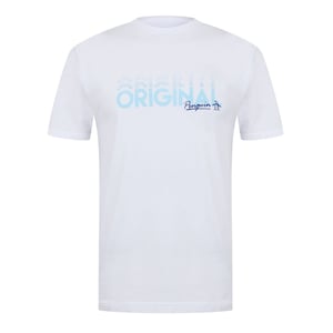 Men's Original Penguin Penguin Lettering Crew Neck T-Shirt in White