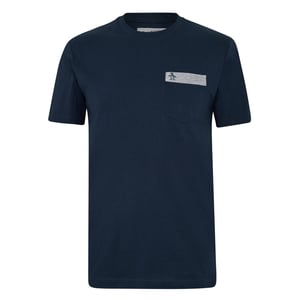 Men's Original Penguin Regular Fit Crew Neck T-Shirt with Chest Pocket in Yale