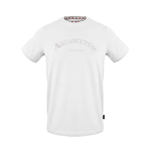 Men's Aquascutum Crew Neck Short Sleeve Regular Fit T-Shirt in  White