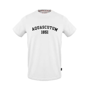 Men's Aquascutum Crew Neck Short Sleeve Regular Fit T-Shirt in  White