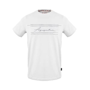 Men's Aquascutum Crew Neck Short Sleeve Regular Fit T-Shirt in White