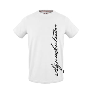 Men's Aquascutum Signature Print Crew Neck Short Sleeve T-Shirt in White