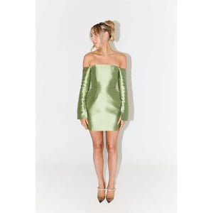 Women's Odd Muse Om The Ultimate Muse Off-The-Shoulder Mini A-Line Dress in Green