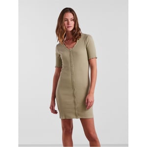 Women's Pieces Nukisa V-Neck Mini Bodycon Dress in Tea