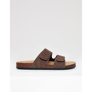 Men's Threadbare Artemis Open Toe Slide Sandals in Chocolate