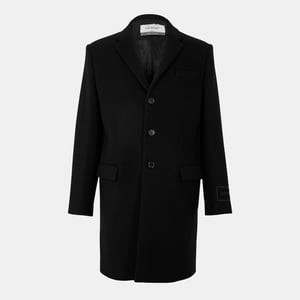 Men's Off White Off Slim Coat in Black