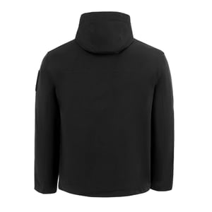 Men's Firetrap Windproof Hooded Long Sleeve Windbreaker in Black