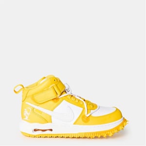 Men's Off White AF1 Color Block Hi Top Sneakers in Yellow/White