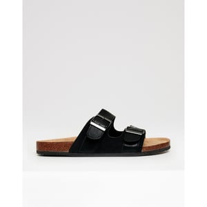 Men's Threadbare Atticus Open Toe Slide Sandals in Black