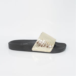 Men's Brave Soul Crocodile Strap Slider in Gold