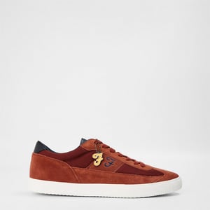 Men's Farah Stantn Low Top Lettering Sneakers in Rust