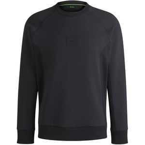 Men's Boss Crew Neck Raglan Sleeve Ribbed Collar Sweatshirt in Dark Blue