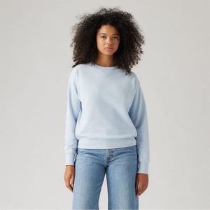 Women's Levis Heritage Crew Neck Long Sleeve Drop Shoulder Sweatshirt in Niagara Mist