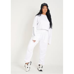 Women's Missy Empire Front Oversized Joggers in White