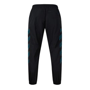 Men's Off White Color Block Side Stripes Joggers in Black