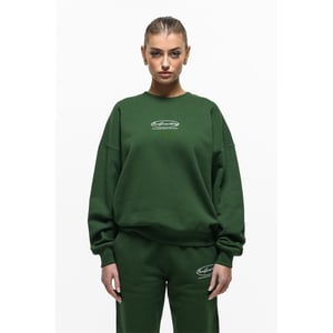 Women's Good For Nothing Oval Sweatshirt Dark Green in Green