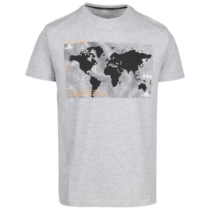 Men's Trespass Chera Geographic Print Crew Neck Short Sleeve T-Shirt in Grey Marl