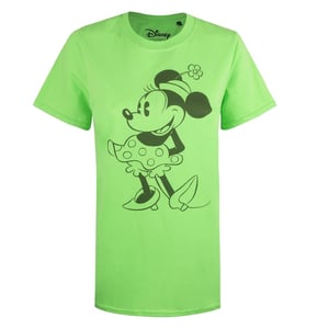 Women's Disney Mickey Mouse Regular Fit Crew Neck T-Shirt in Green