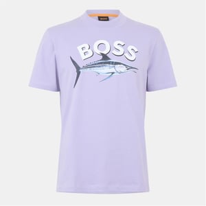 Men's Boss Cotton T-Shirt in Open Purple