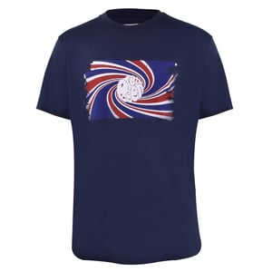 Men's Pretty Green Icon Swirl Crew Neck Regular Fit T-Shirt in Navy
