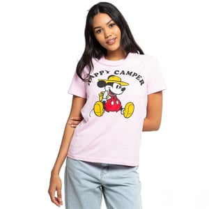 Women's Disney Mickey Mouse Graphic Regular Fit T-Shirt in Pink