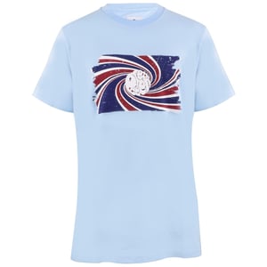 Men's Pretty Green Icon Swirl Crew Neck Regular Fit T-Shirt in Sky Blue