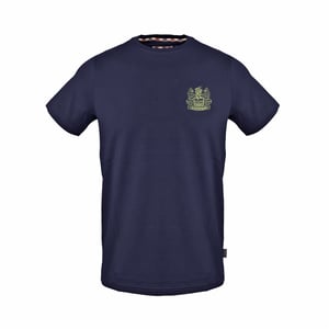 Men's Aquascutum Crew Neck Short Sleeve Jersey T-Shirt in   Navy