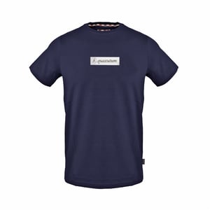 Men's Aquascutum Crew Neck Short Sleeve Jersey T-Shirt in Navy