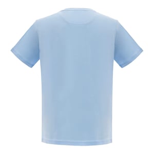 Men's Pretty Green Swirl Logo Print Regular Fit T-Shirt in Sky Blue