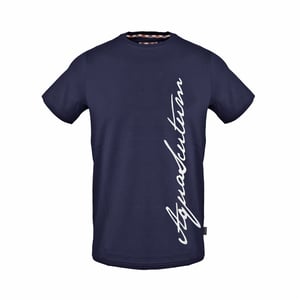 Men's Aquascutum Regular Fit Crew Neck Short Sleeve T-Shirt in Navy