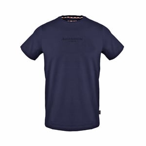 Men's Aquascutum Regular Fit Crew Neck Short Sleeve T-Shirt in   Navy