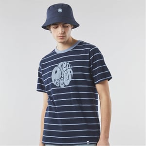 Men's Pretty Green Capella Stripe Regular Fit T-Shirt in Navy