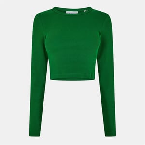 Women's JJXX Feline Slim Fit Cropped Long Sleeve T-Shirt in Formal Garden