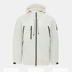 Men's Firetrap Windproof Hooded Long Sleeve Windbreaker in White