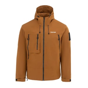 Men's Firetrap Windproof Hooded Long Sleeve Windbreaker in Brown