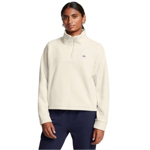 Women's Under Armour Zip Neck Long Sleeve Sweatshirt in White