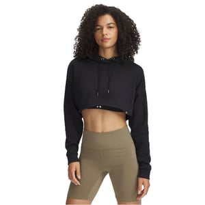Women's Under Armour Hooded Neck Drop Shoulder Long Sleeve Sweatshirt in Black