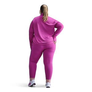 Women's Nike Bold Logo Reflective Zip Neck Long Sleeve Athletic Top in Hot Fuchsia