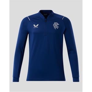 Men's Castore Rangers FC Zip Neck Regular Fit Sweatshirt in Blue