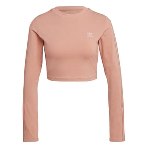 Women's adidas Originals Cropped Slim Fit Crew Neck T-Shirt in Ambient Blush