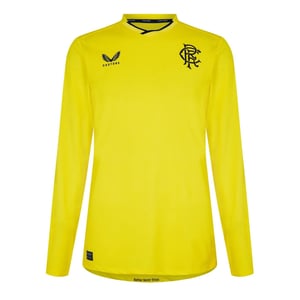 Men's Castore V Neck Long Sleeve Regular Fit T-Shirt in Yellow