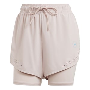 Women's adidas 2 in 1 Fitness Road Shorts with Elasticated Waistband in Rose